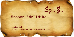 Szencz Zöldike névjegykártya